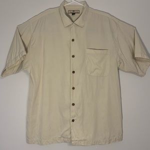Tommy Bahama Silk Shirt Large Cream Button Up